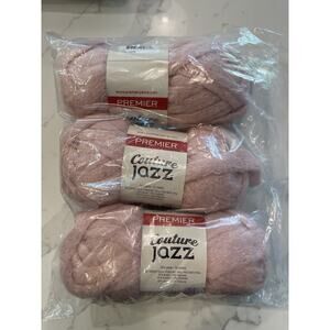 3 Skeins RETIRED Premier Yarns Couture Jazz Knitting Yarn Jumbo SHY BLUSH